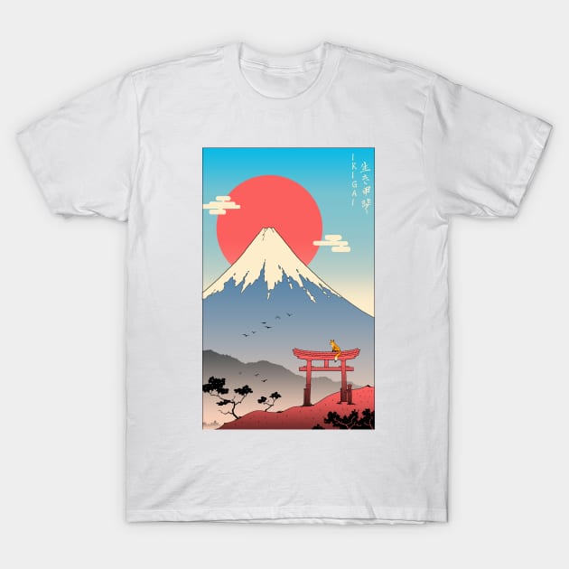 Ikigai in Mt. Fuji T-Shirt by Vincent Trinidad Art